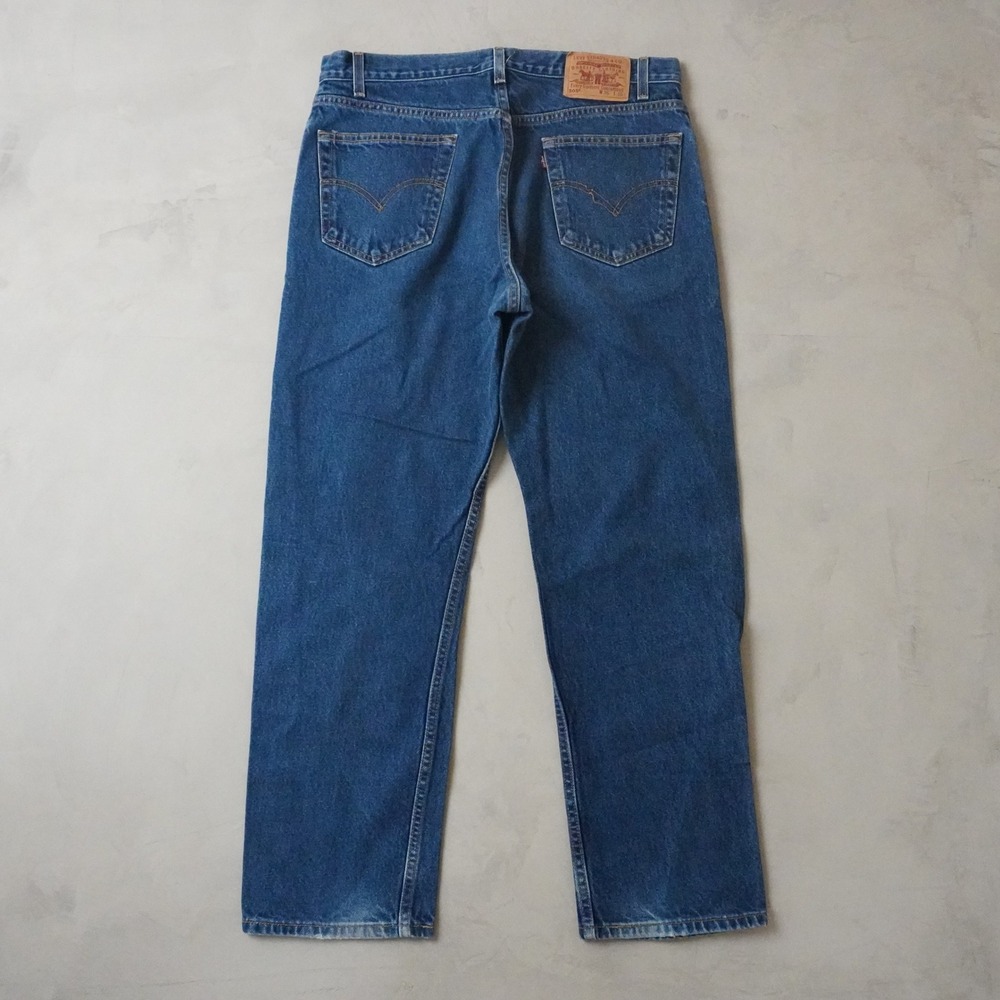 Vintage Levis 505 Jeans 36x30 Mens Blue Regular Fit Straight Leg Denim Dark - Picture 2 of 8